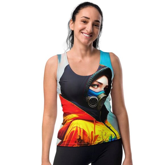 NWT - XS to XL - All-Over Print Women's Tank Top Premium Athleisure Active Wear - Picture 4 of 9